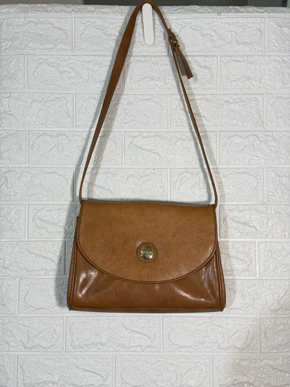 Chaus Accessories Brown Cognac Shoulder Bag Flap Magnetic Snap Handbag